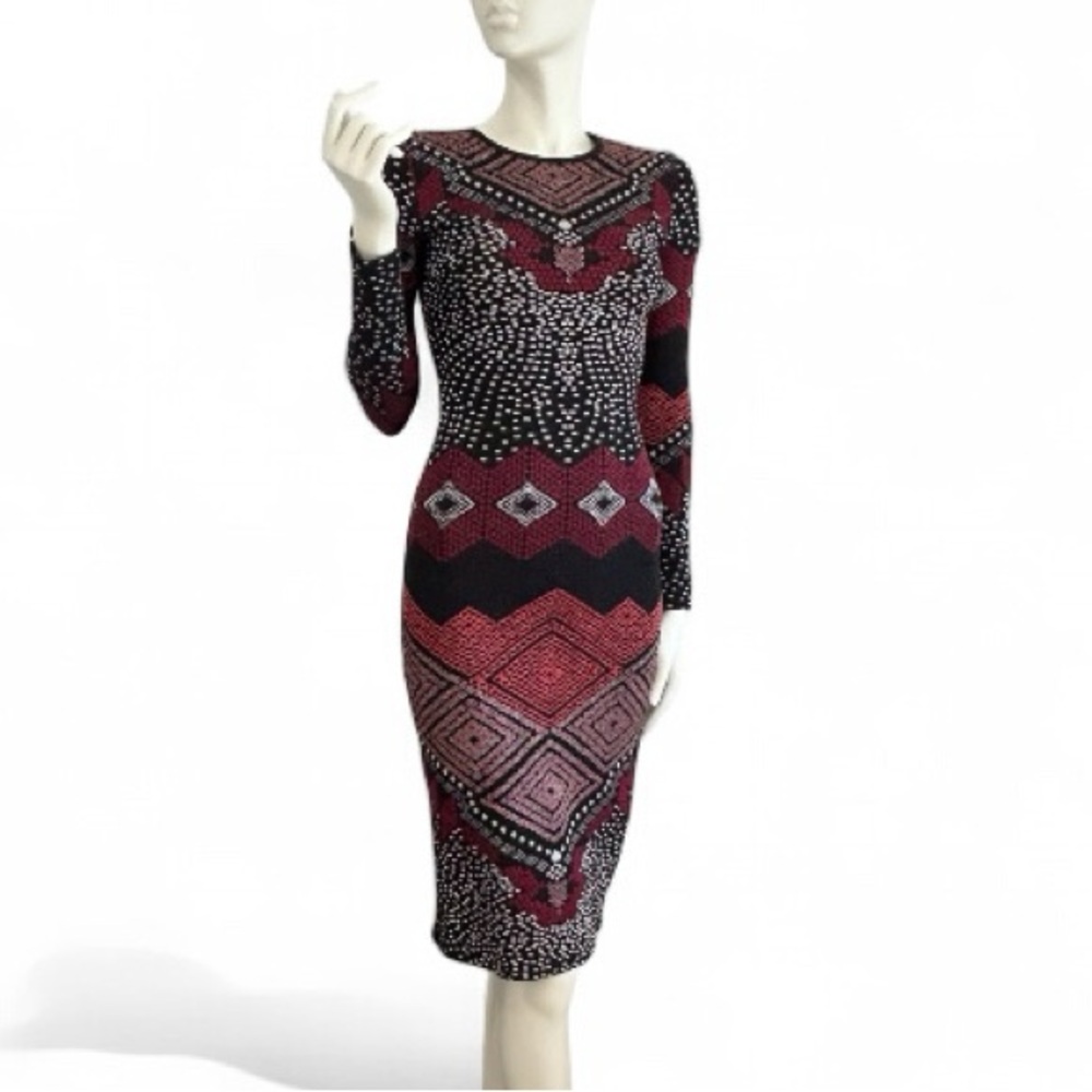 Nadia Toto Stretch Knit Bodycon Knee Dress